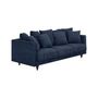 Voir la diapositive 3 : MARKET24 Canapé droit fixe 4 places - Tissu bleu - Classique - L 212 x P 93 cm - CONSTANCE
