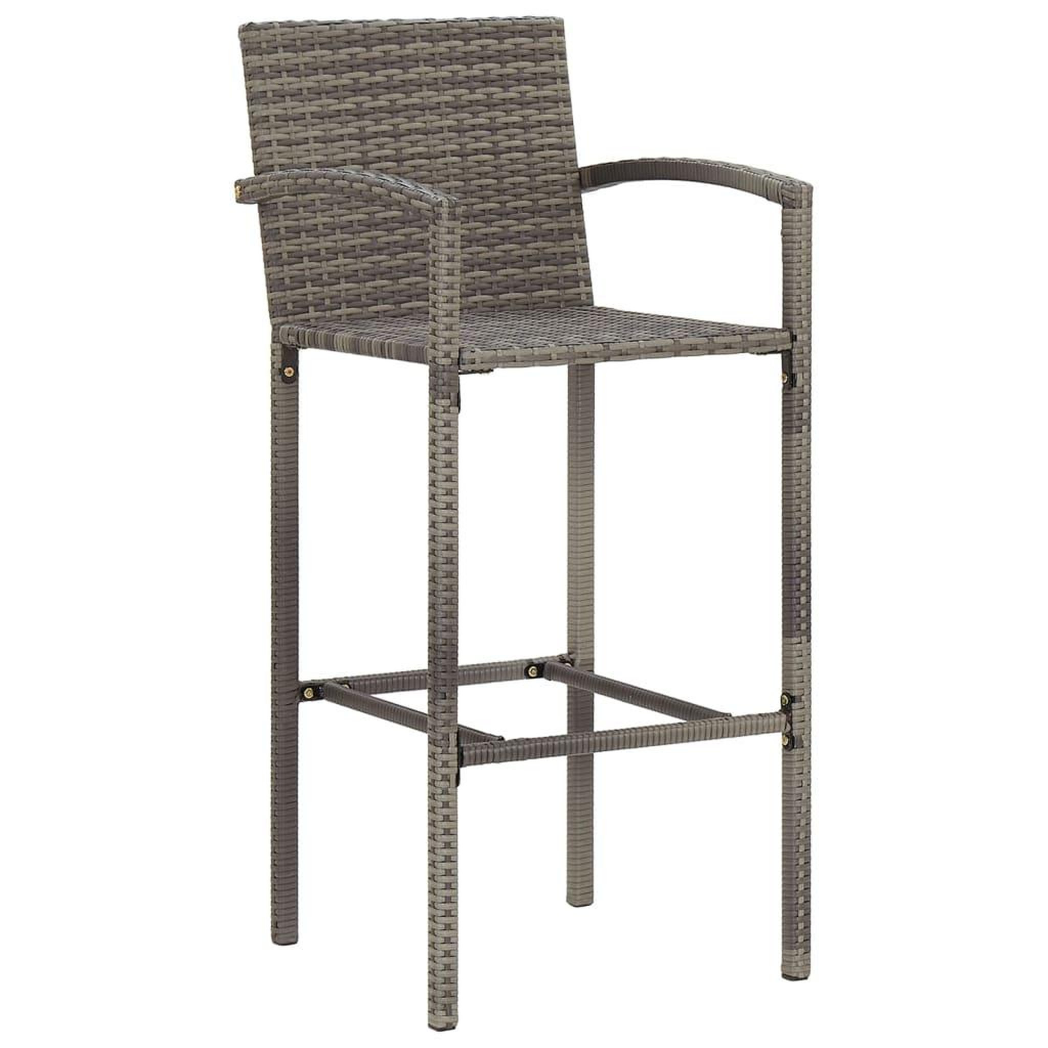 Voir la diapositive 4 : VIDAXL Ensemble de bar de jardin 5 pcs gris bois massif acacia rotin