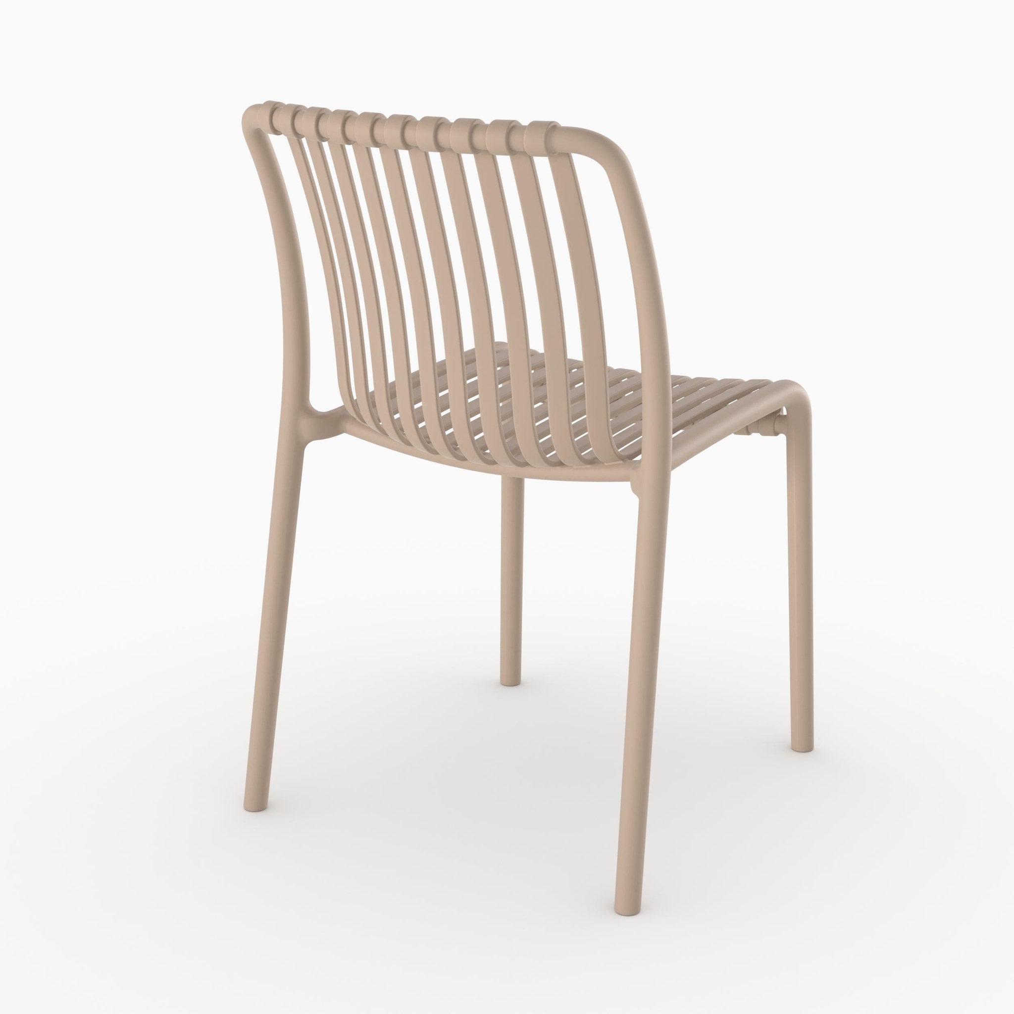 Voir la diapositive 5 : MAISON PAVANE Lot de 2 chaises de jardin empilables en plastique beige-duli