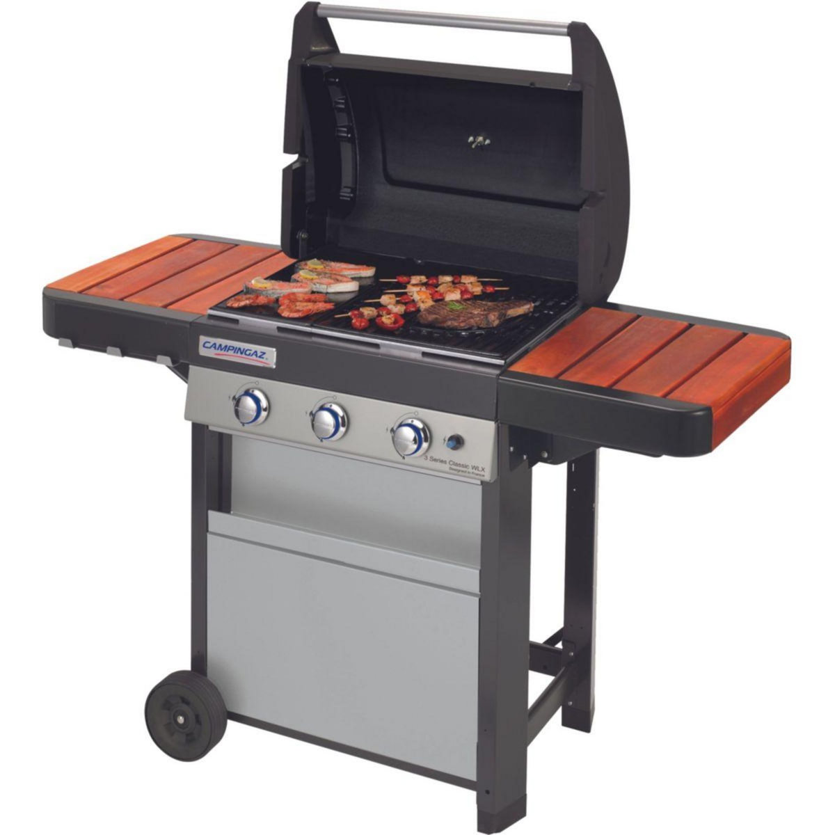 CAMPINGAZ Barbecue gaz 3 SERIES CLASSIC WLX inox 3 brûleurs sur chariot, 61x45 cm