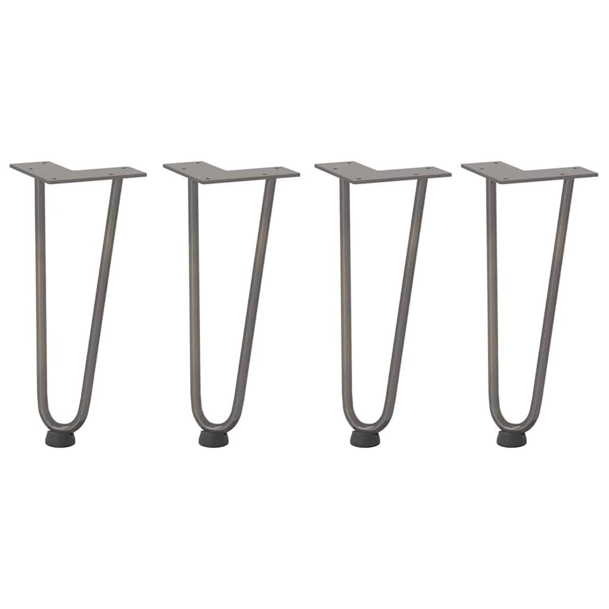 Voir la diapositive 2 : VIDAXL Pieds de table en forme d'epingle a cheveux 30 cm acier massif