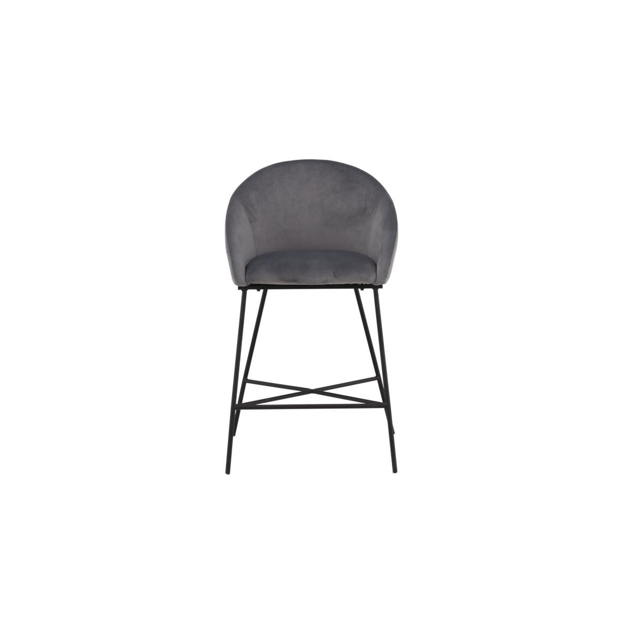 Voir la diapositive 4 : Paris Prix Chaise de bar en velours  alton  97cm gris foncé