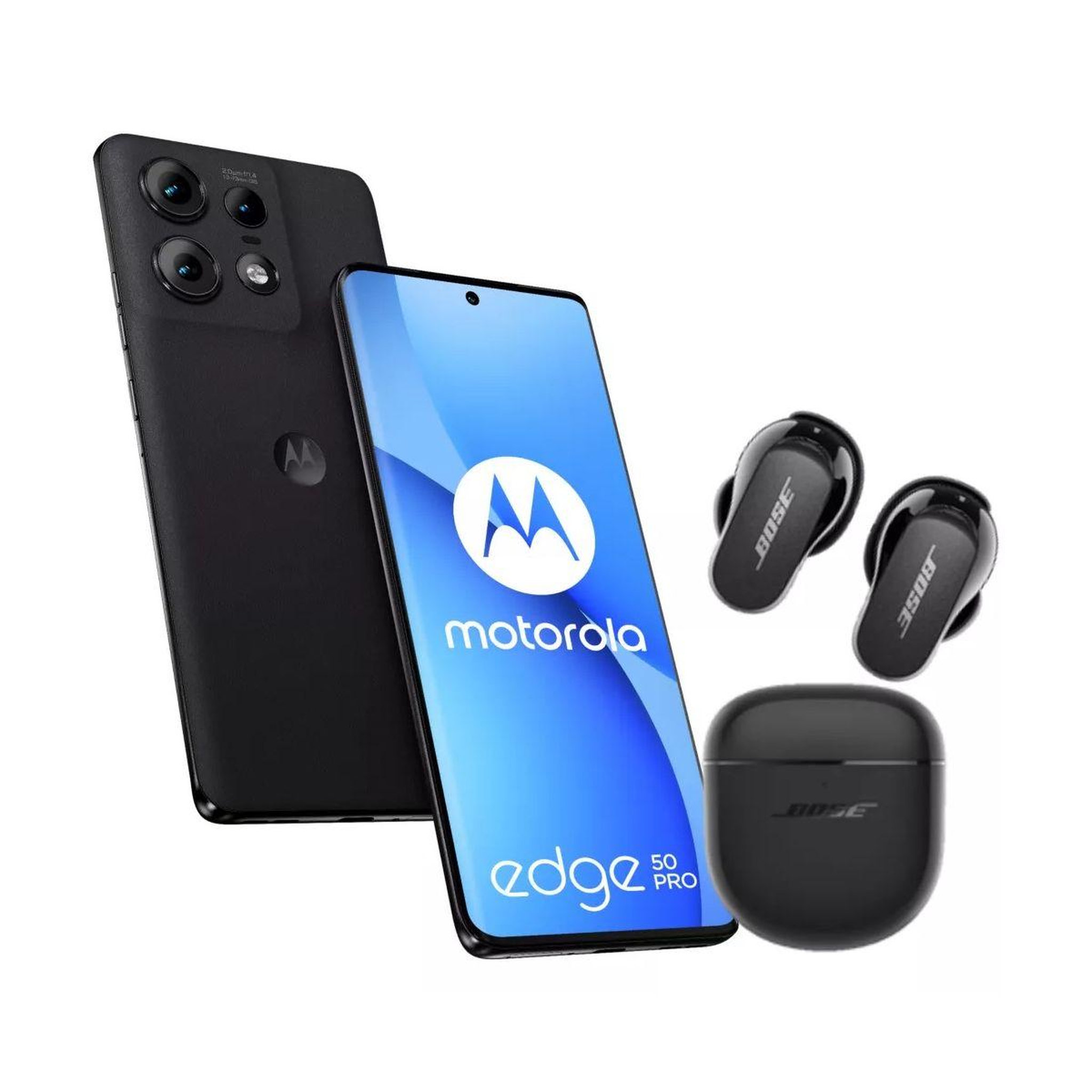 Voir la diapositive 3 : MOTOROLA Smartphone Pack Edge 50 Pro 512 Noir+Buds Bose