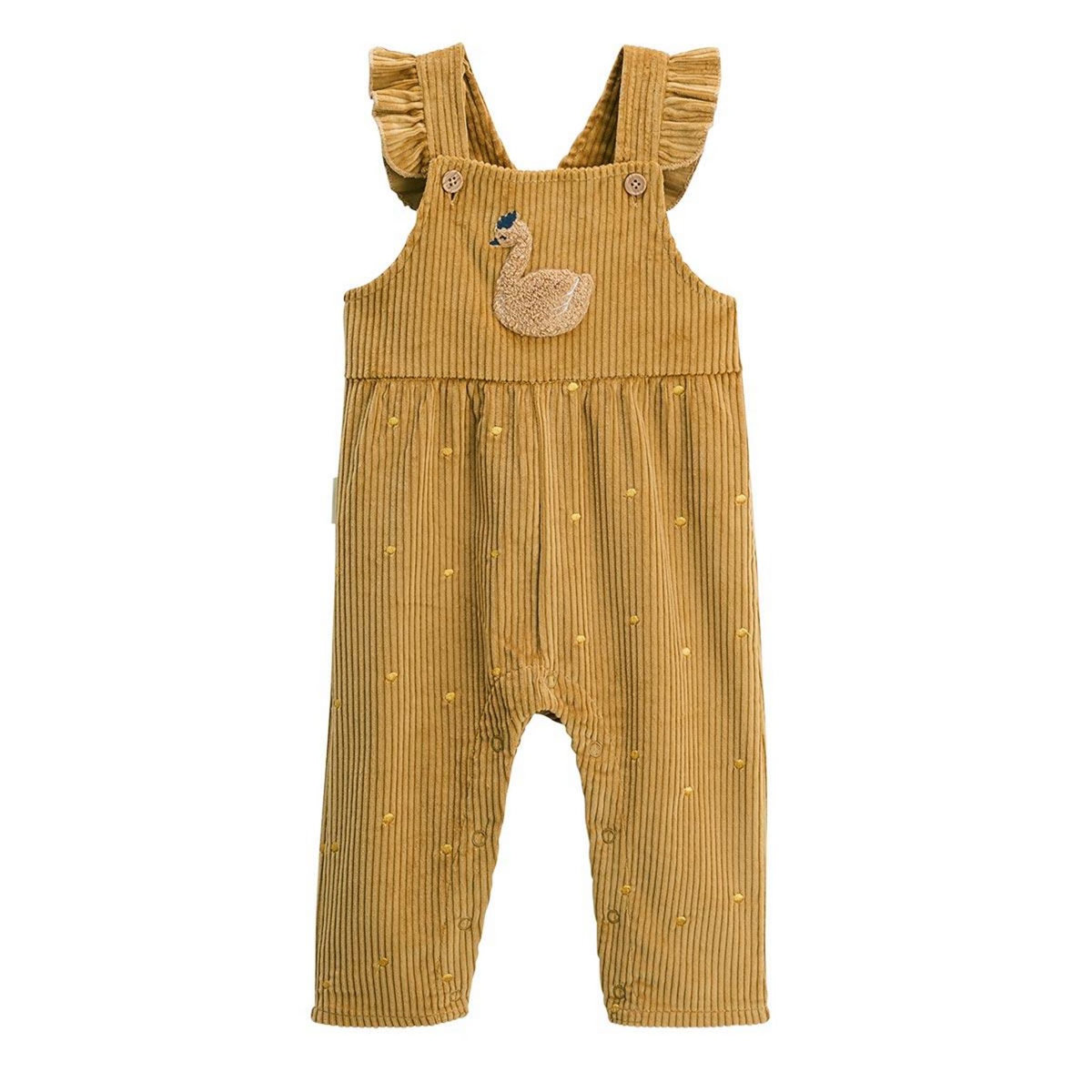 Petit Béguin Salopette bébé en velours côtelé Swan