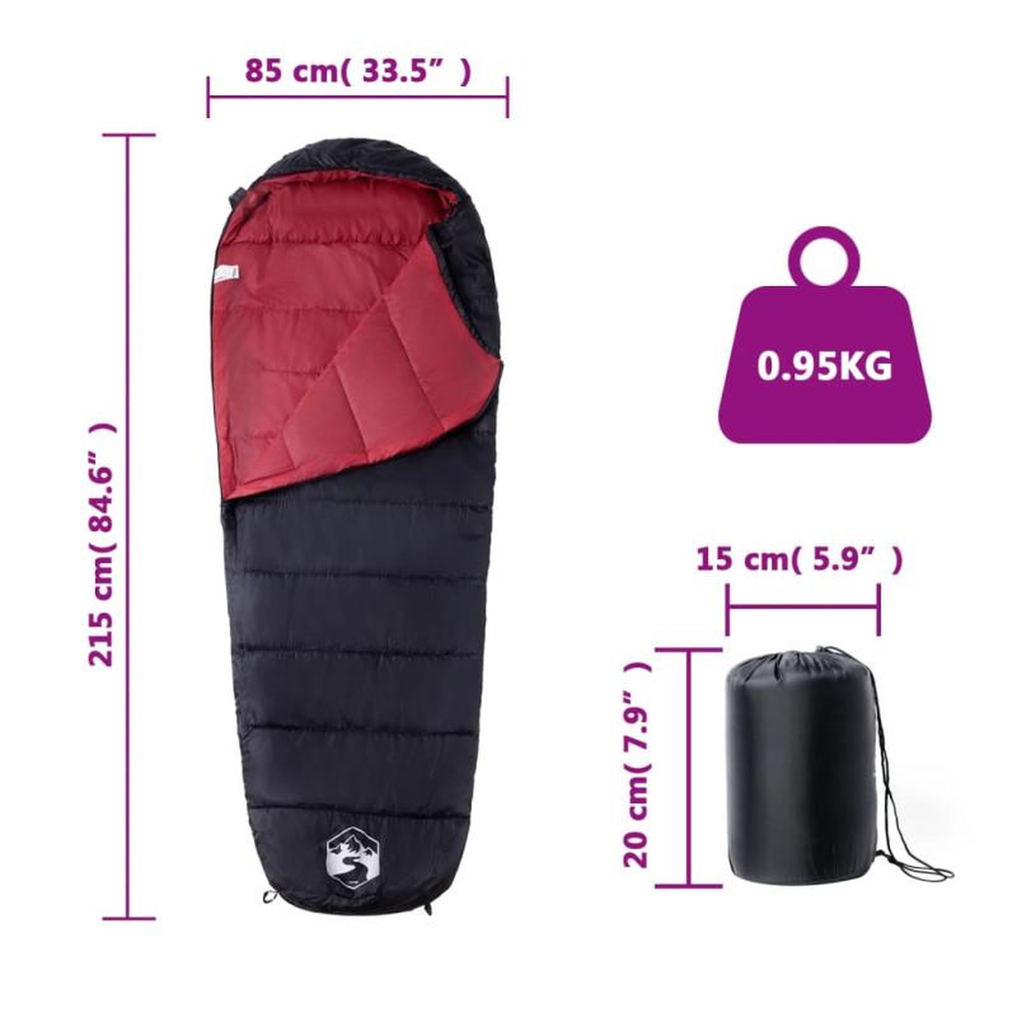 Voir la diapositive 5 : VIDAXL Sac de couchage momie pour adultes camping 3 saisons