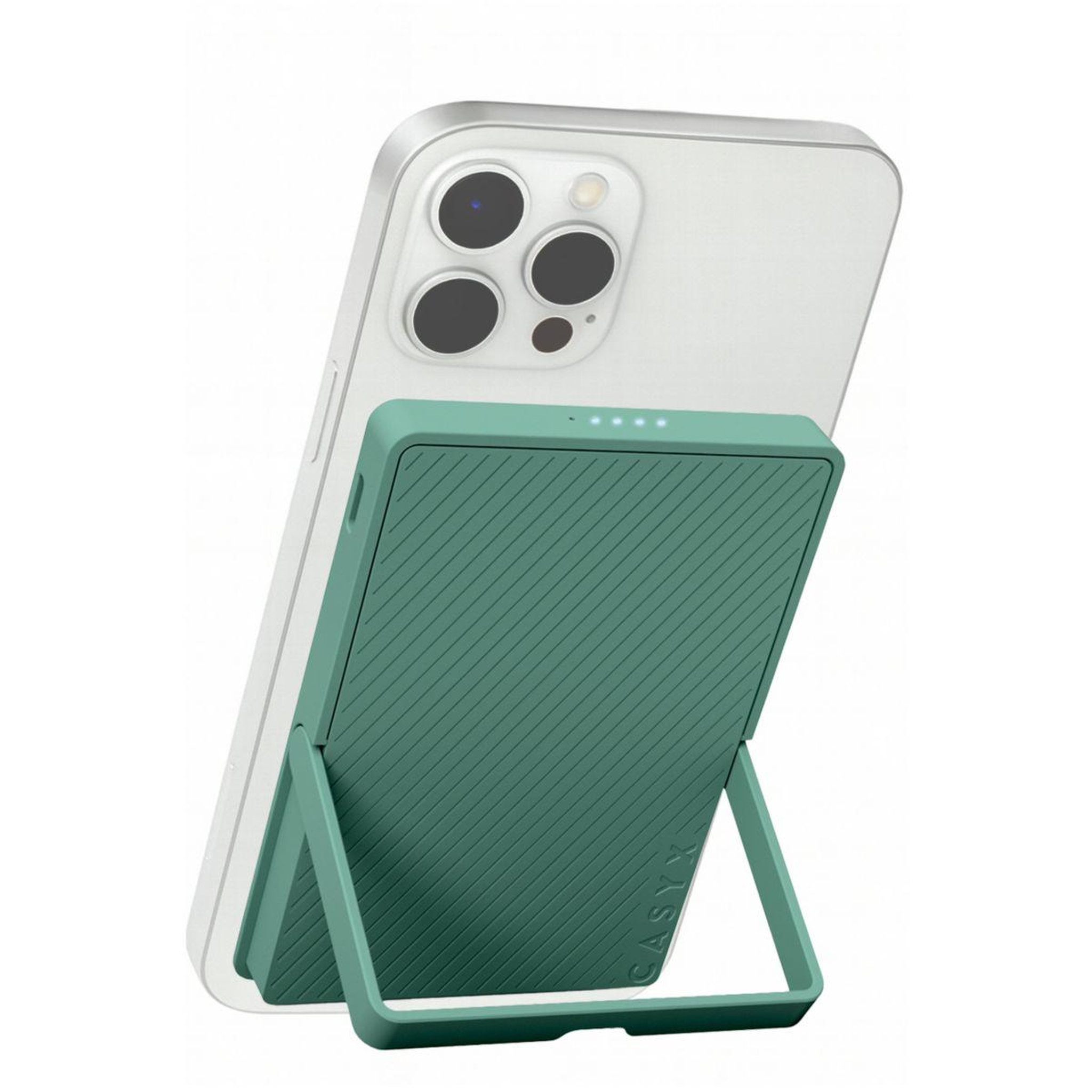 CASYX Batterie externe 5000 mah qi2 magsafe avec bequille vert