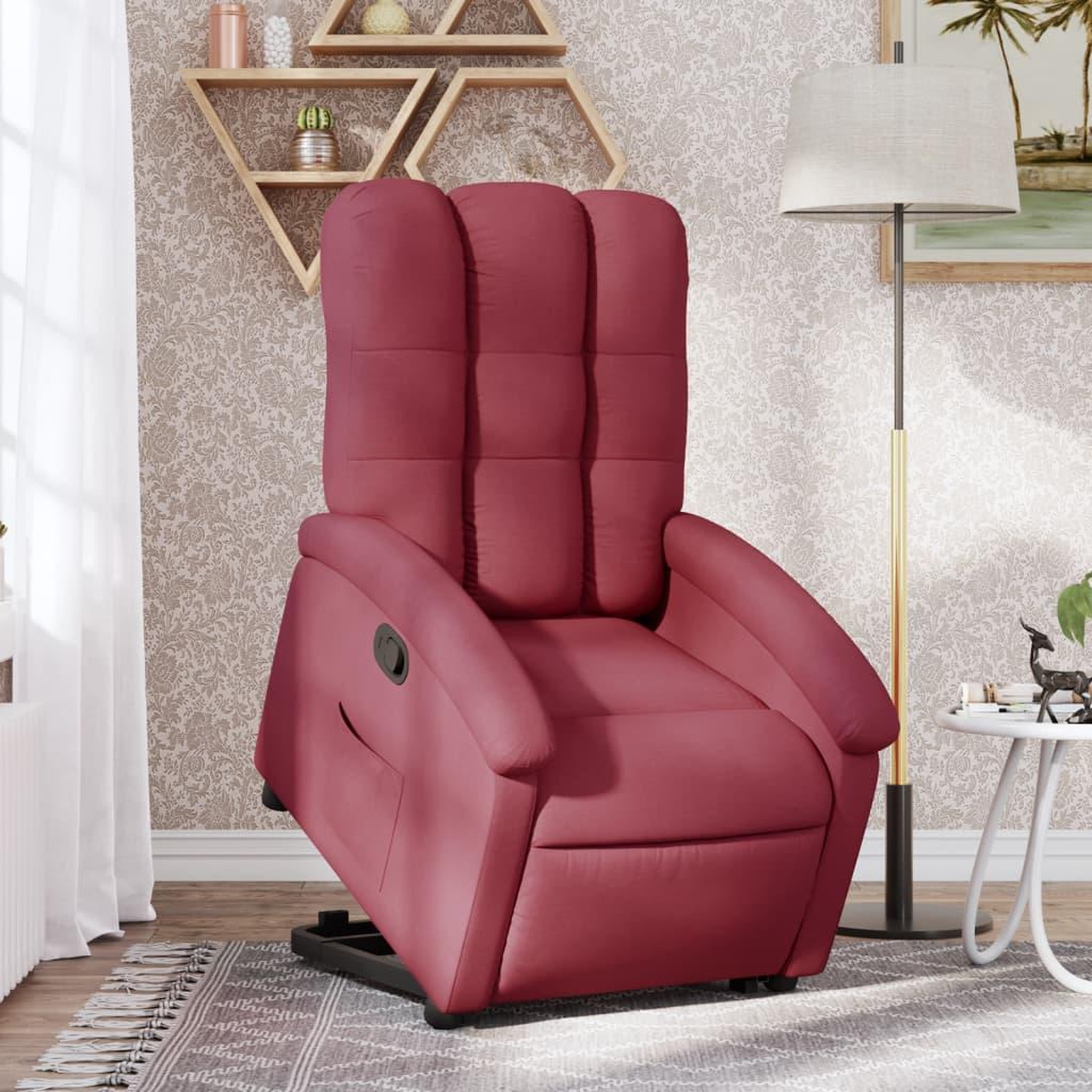 VIDAXL Fauteuil inclinable rouge bordeaux tissu
