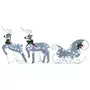 VIDAXL Decoration de Noël Renne et traîneau 100 LED exterieur blanc