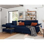 Voir la diapositive 2 : BEST MOBILIER Clever - canapé d'angle gauche - 5 places - convertible avec coffre et têtières - en tissu