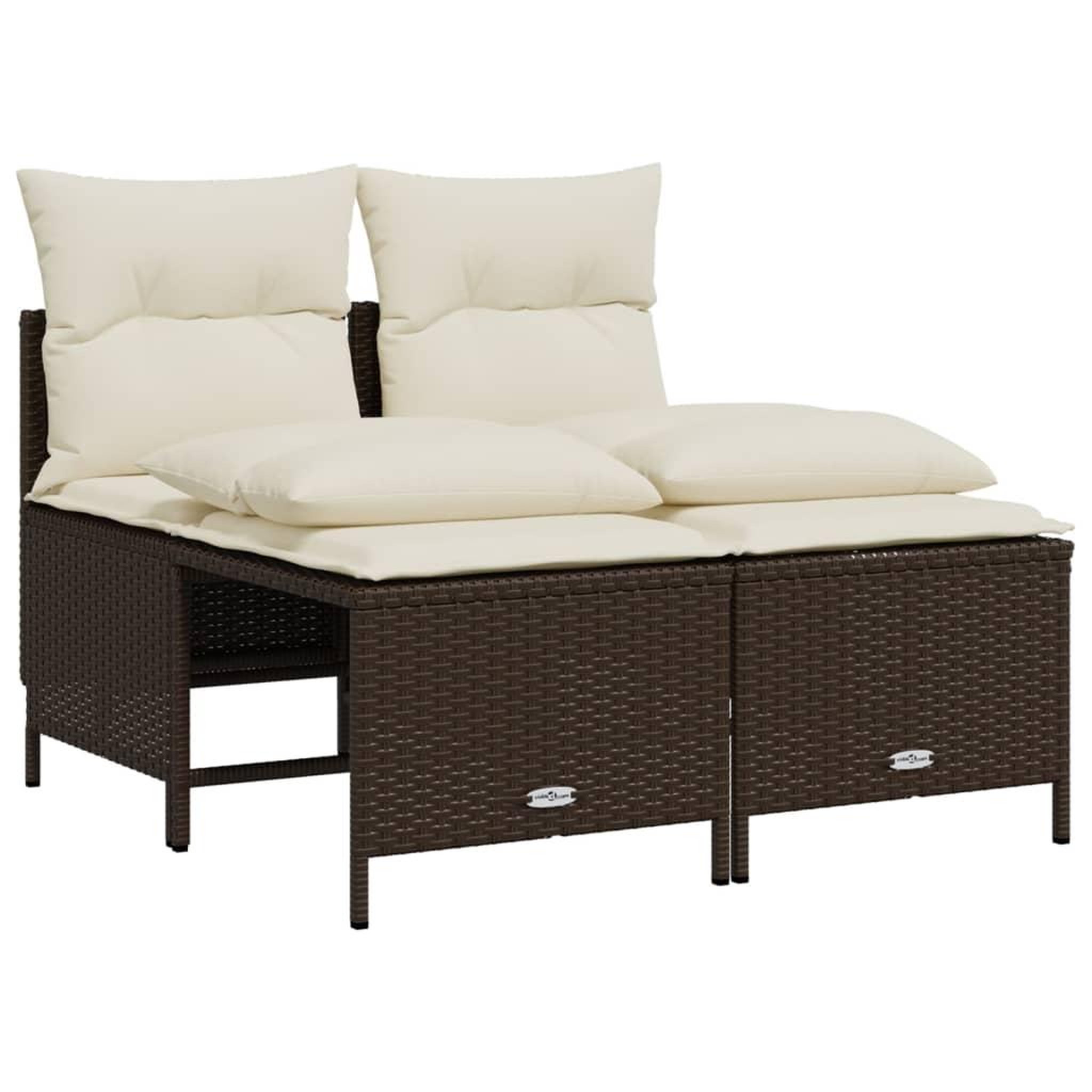 Voir la diapositive 4 : VIDAXL Salon de jardin avec coussins 5 pcs marron resine tressee