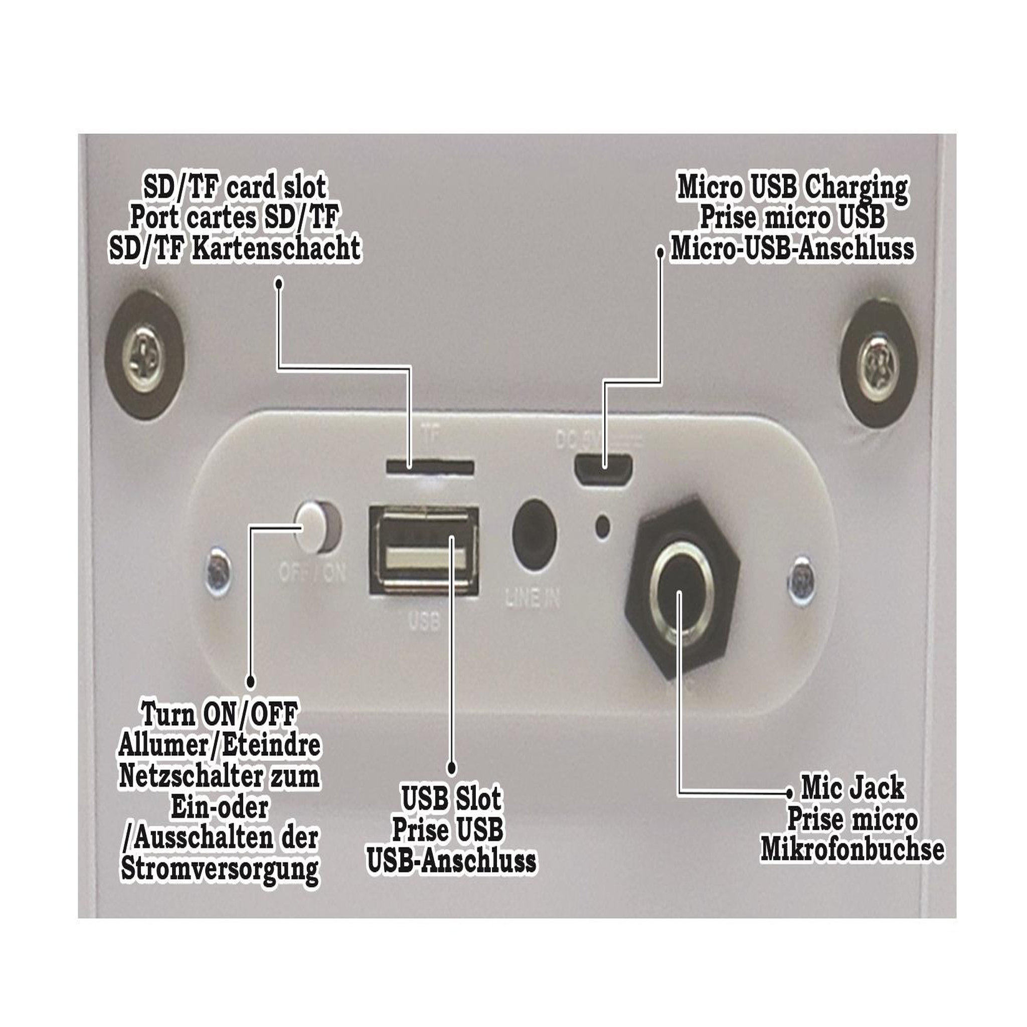 Voir la diapositive 3 : Lexibook Enceinte Bluetooth portable avec micro et effets lumineux iParty