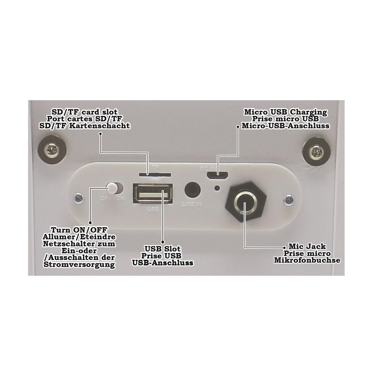 Lexibook Enceinte Bluetooth portable avec micro et effets lumineux iParty