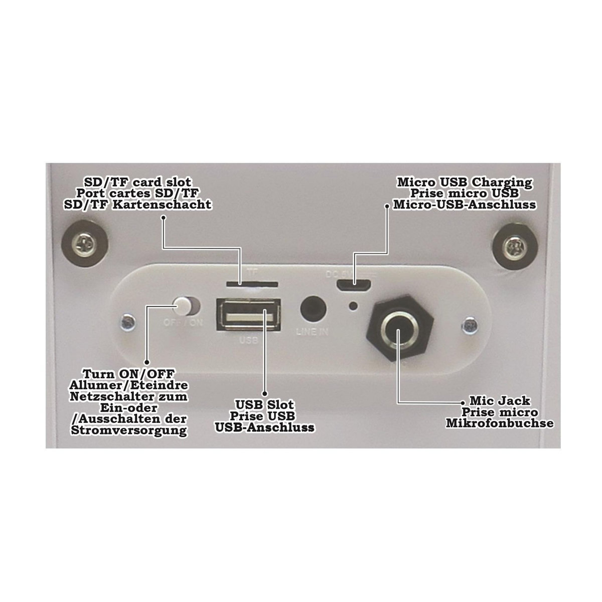 Lexibook Enceinte Bluetooth portable avec micro et effets lumineux iParty