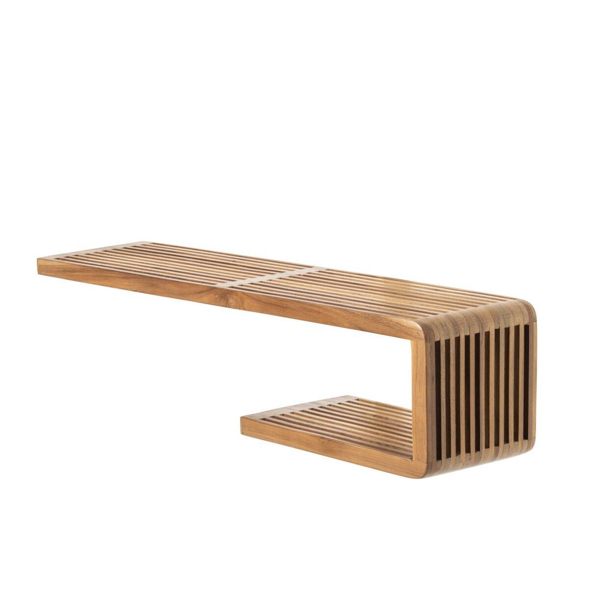 Voir la diapositive 2 : J-LINE Étagère murale en bois  lars  79cm naturel