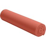 BATON ROUGE Drap housse 100% percale de coton lavé 80 fils/cm² - terre de sienne. Coloris disponibles : Rouge