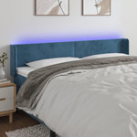 VIDAXL Tete de lit a LED Bleu fonce 203x16x78/88 cm Velours