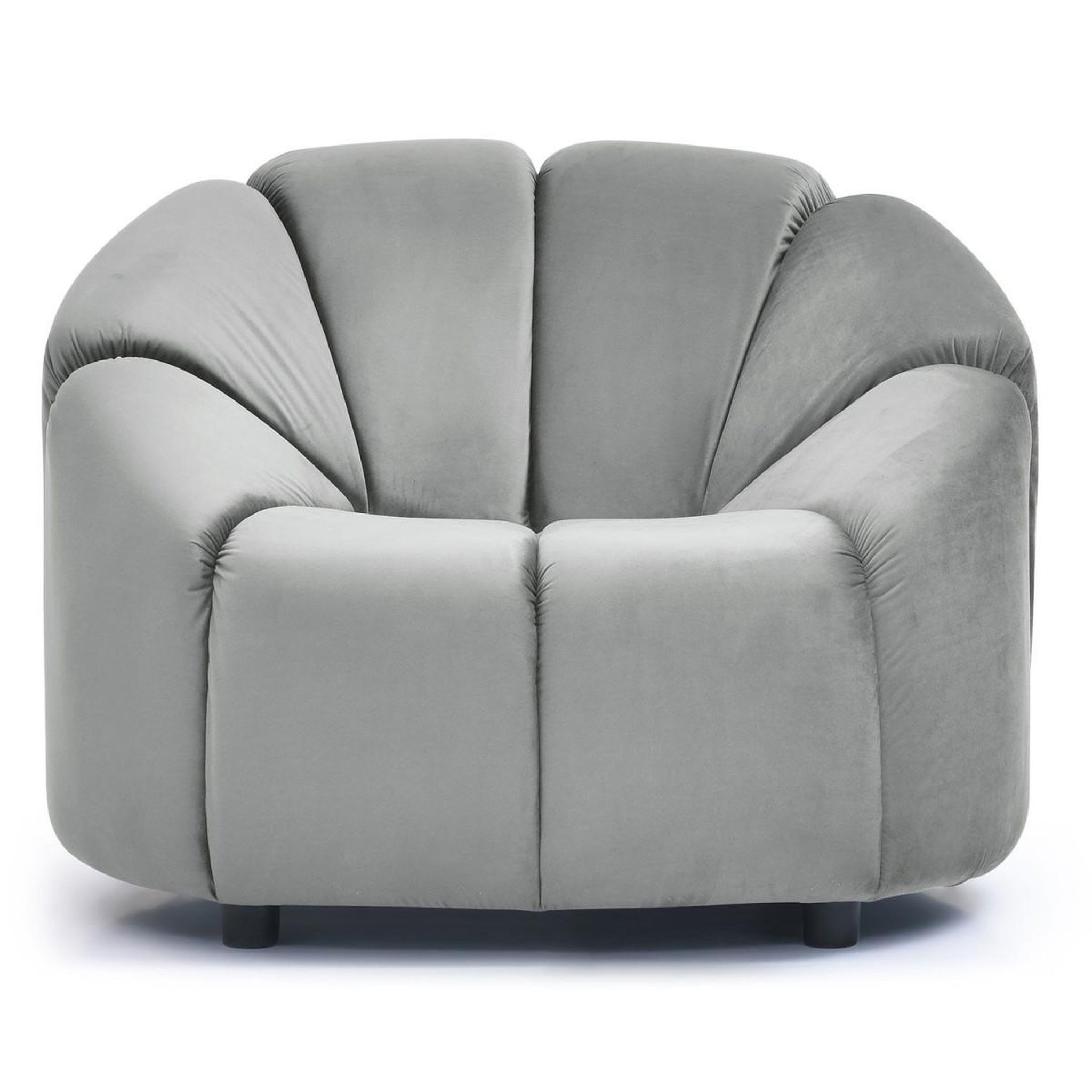 Paris Prix Fauteuil design en velours  spenser  103cm gris