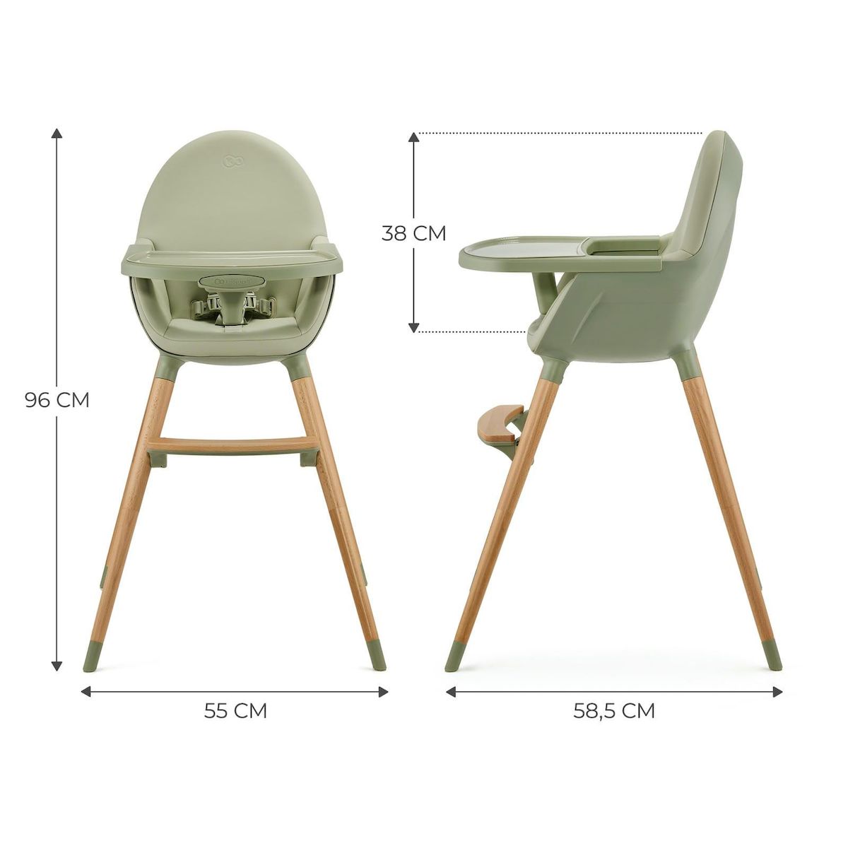 KINDERKRAFT Chaise haute 2en1 fini 2 pratique et confortable