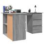 Voir la diapositive 4 : VIDAXL Bureau d'angle Sonoma gris 145x100x76 cm Bois d'ingenierie