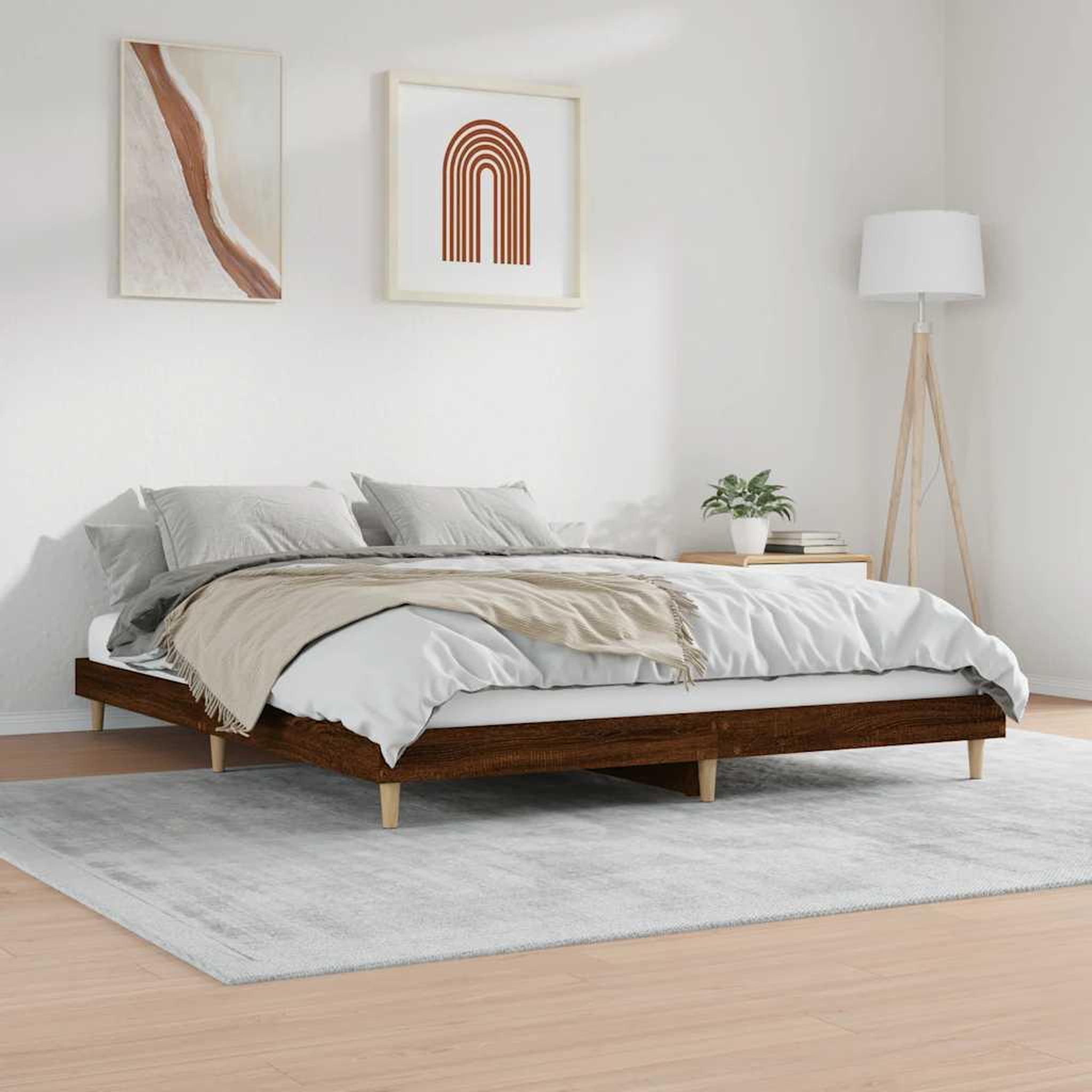 Voir la diapositive 4 : VIDAXL Cadre de lit sans matelas chene marron 120x200 cm