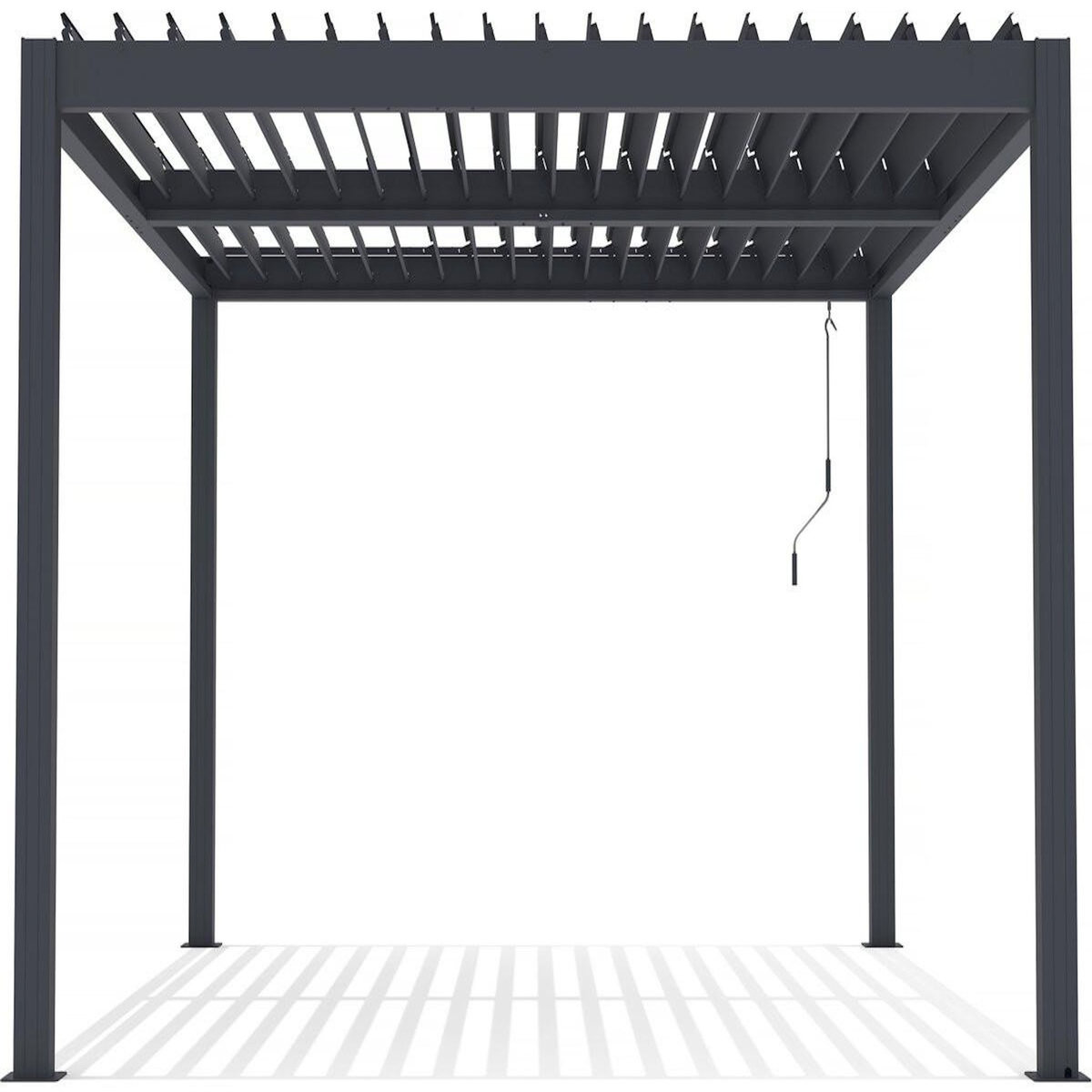 Habitat et Jardin Pergola bioclimatique avec led  Windsor premium  en aluminium 3 x 4 - Gris
