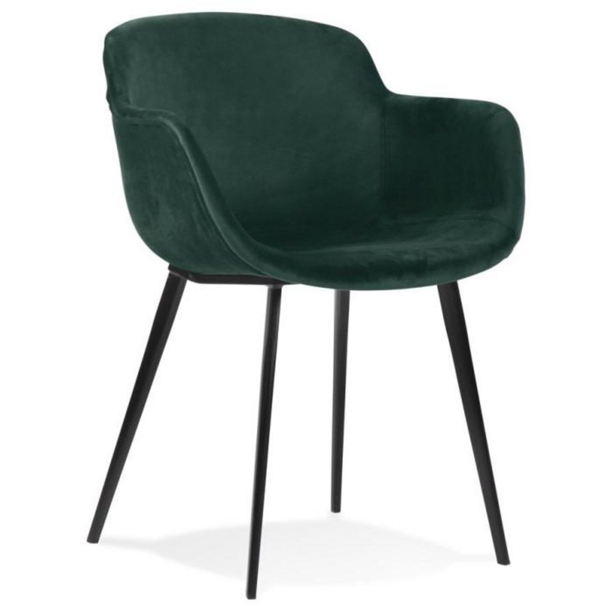 Paris Prix Fauteuil Design en Velours  Javier  80cm Vert