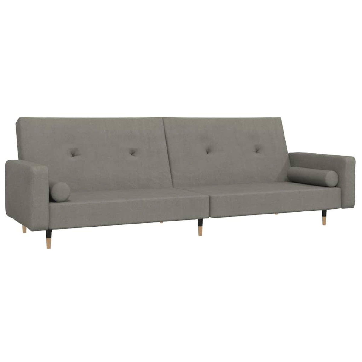 VIDAXL Canape-lit a 2 places avec deux oreillers Gris clair Velours