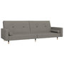 Voir la diapositive 2 : VIDAXL Canape-lit a 2 places avec deux oreillers Gris clair Velours
