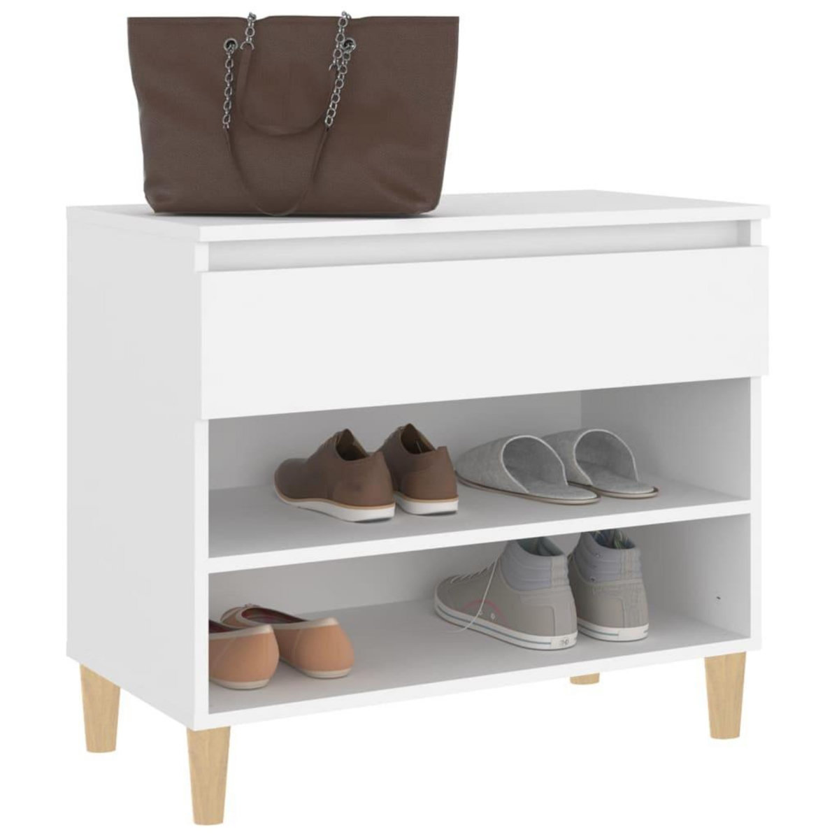 VIDAXL Armoire a chaussures Blanc 70x36x60 cm Bois d'ingenierie