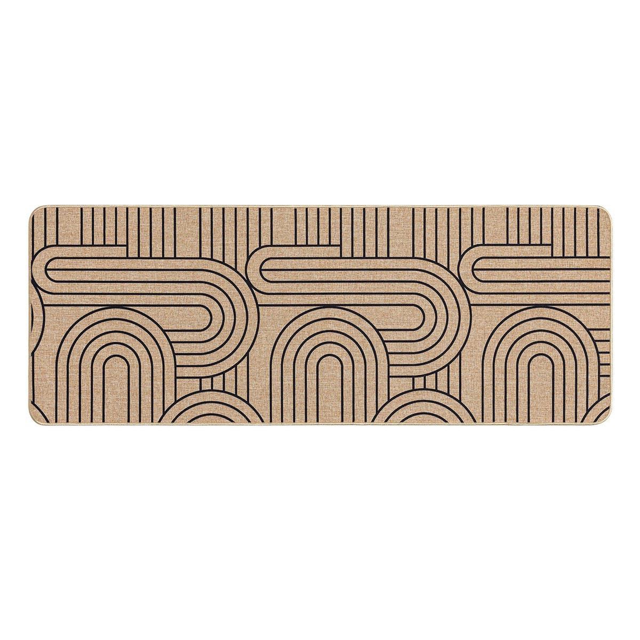 Douceur d'Intérieur Tapis déco imprimé  modul  45x120cm naturel & noir