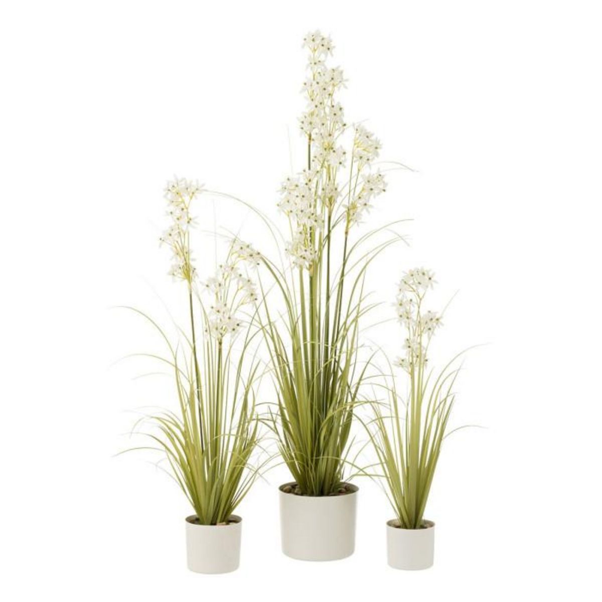 Paris Prix Plante Artificielle en Pot  Allium  92cm Vert & Blanc