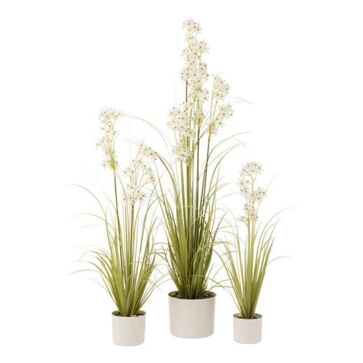 Paris Prix Plante Artificielle en Pot  Allium  92cm Vert & Blanc