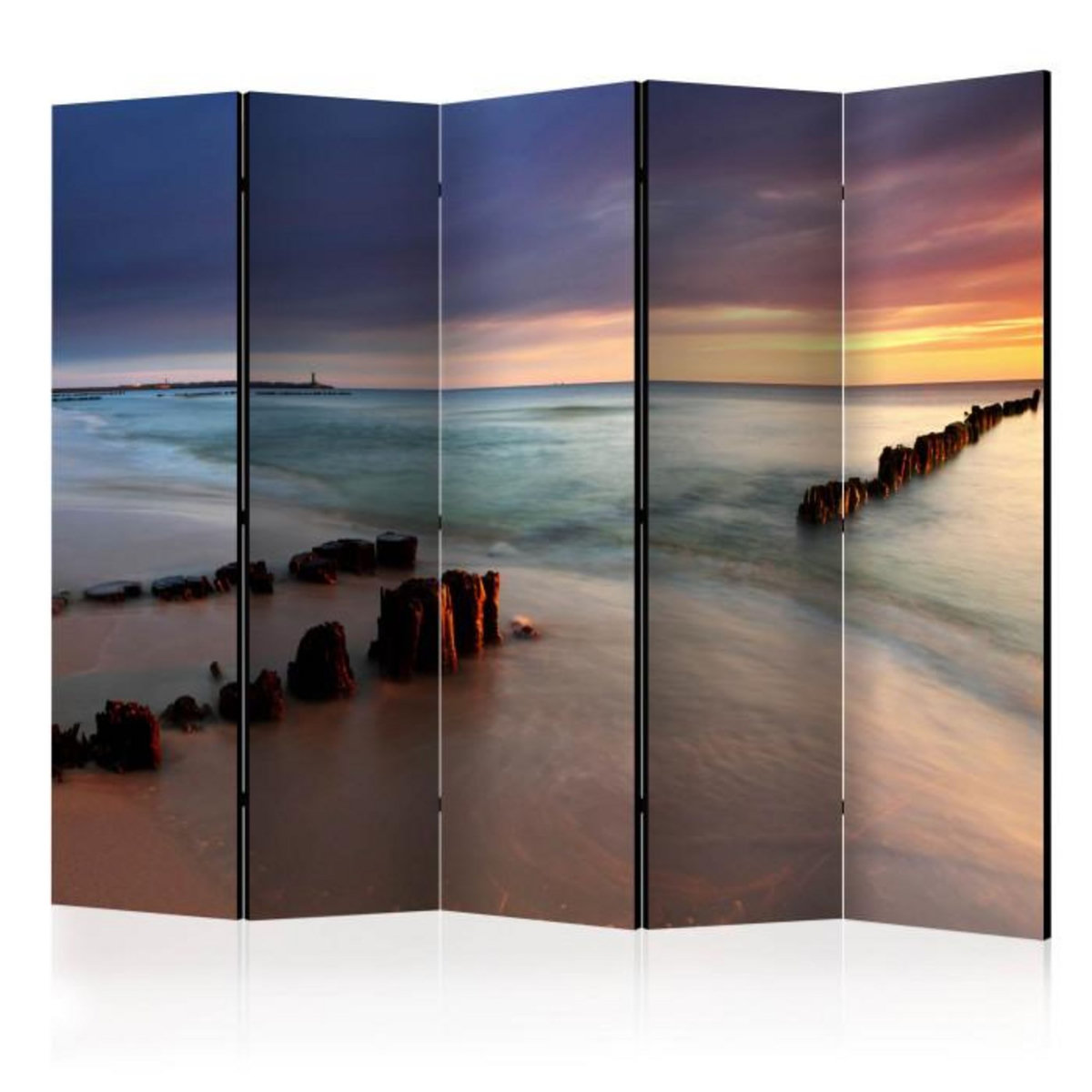 Paris Prix Paravent 5 Volets  Beach Sunrise  172x225cm