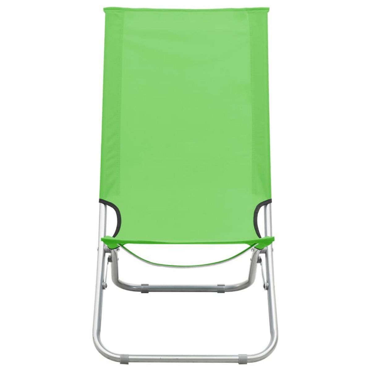 VIDAXL Chaises de plage pliables lot de 2 Vert Tissu