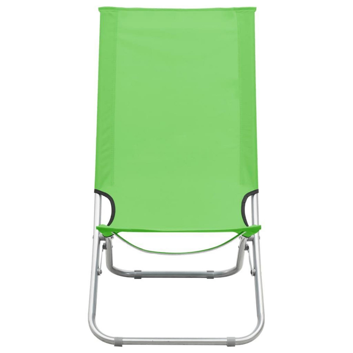 VIDAXL Chaises de plage pliables lot de 2 Vert Tissu