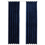 Voir la diapositive 2 : VIDAXL Rideaux occultants et crochet 2pcs Velours Bleu fonce 140x225cm