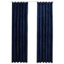 Voir la diapositive 2 : VIDAXL Rideaux occultants et crochet 2pcs Velours Bleu fonce 140x225cm