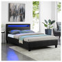 Voir la diapositive 2 : IDIMEX Lit LED simple MIIRANDO 120x190 cm, avec sommier, revêtement synthétique