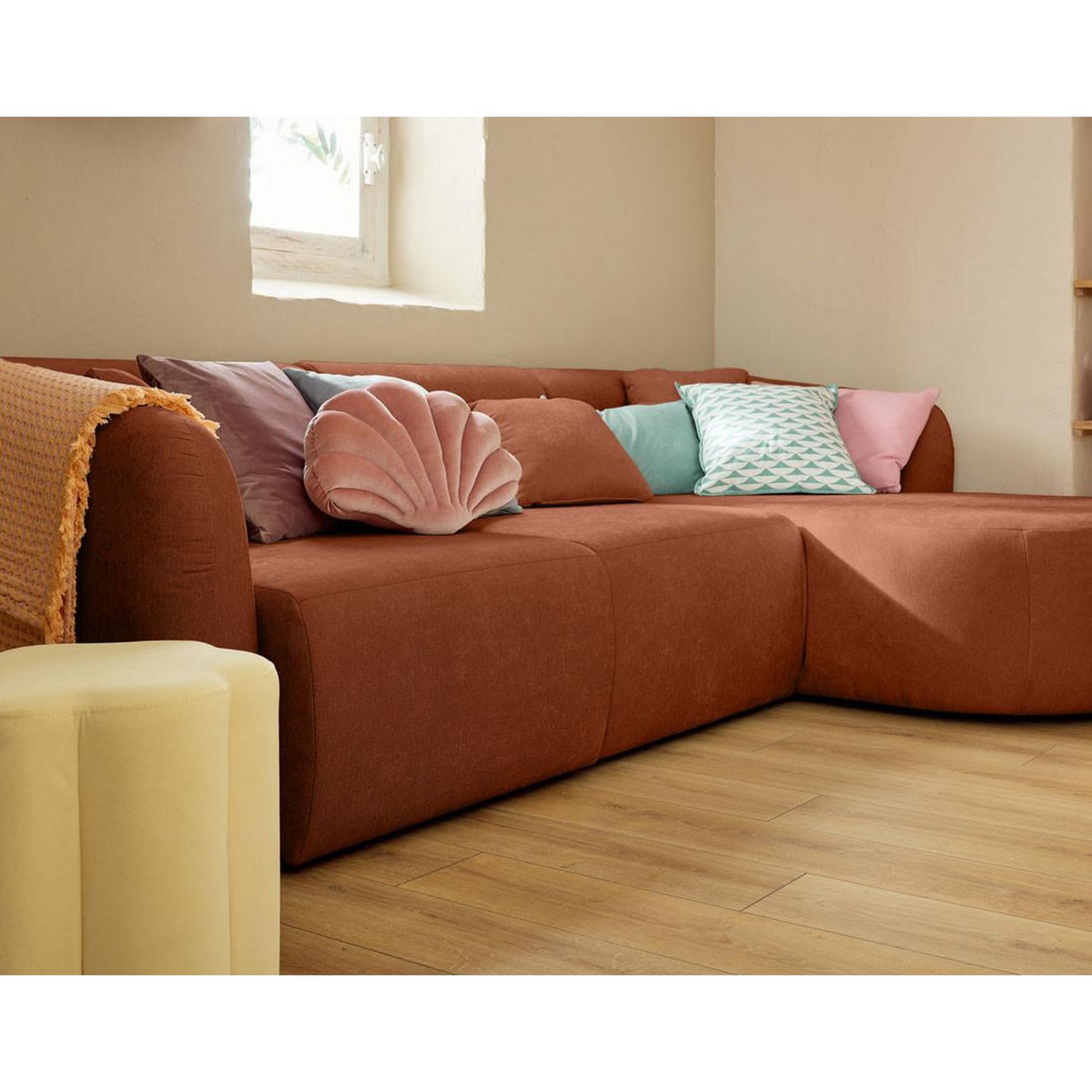 LISA DESIGN Ikare - module d'assise méridienne droit - en tissu