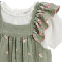 Voir la diapositive 3 : Petit Béguin Ensemble salopette bébé en gaze de coton et t-shirt Anaelle