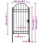 Voir la diapositive 5 : VIDAXL Portail de jardin avec dessus arque Acier 100x250 cm Noir
