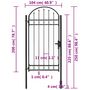Voir la diapositive 5 : VIDAXL Portail de jardin avec dessus arque Acier 100x250 cm Noir