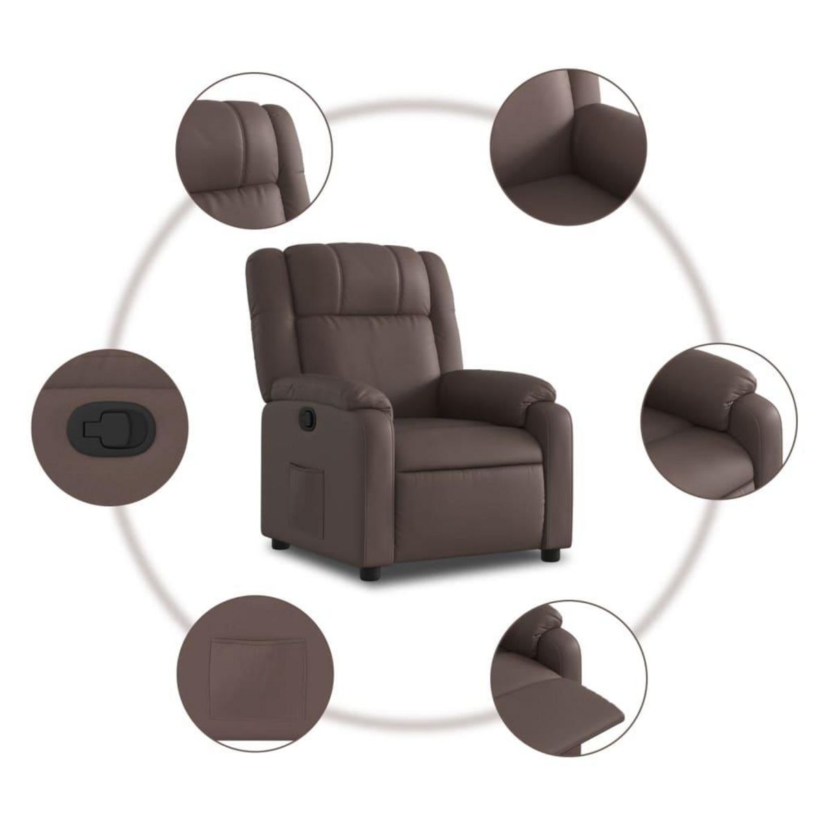 VIDAXL Fauteuil inclinable Marron Similicuir