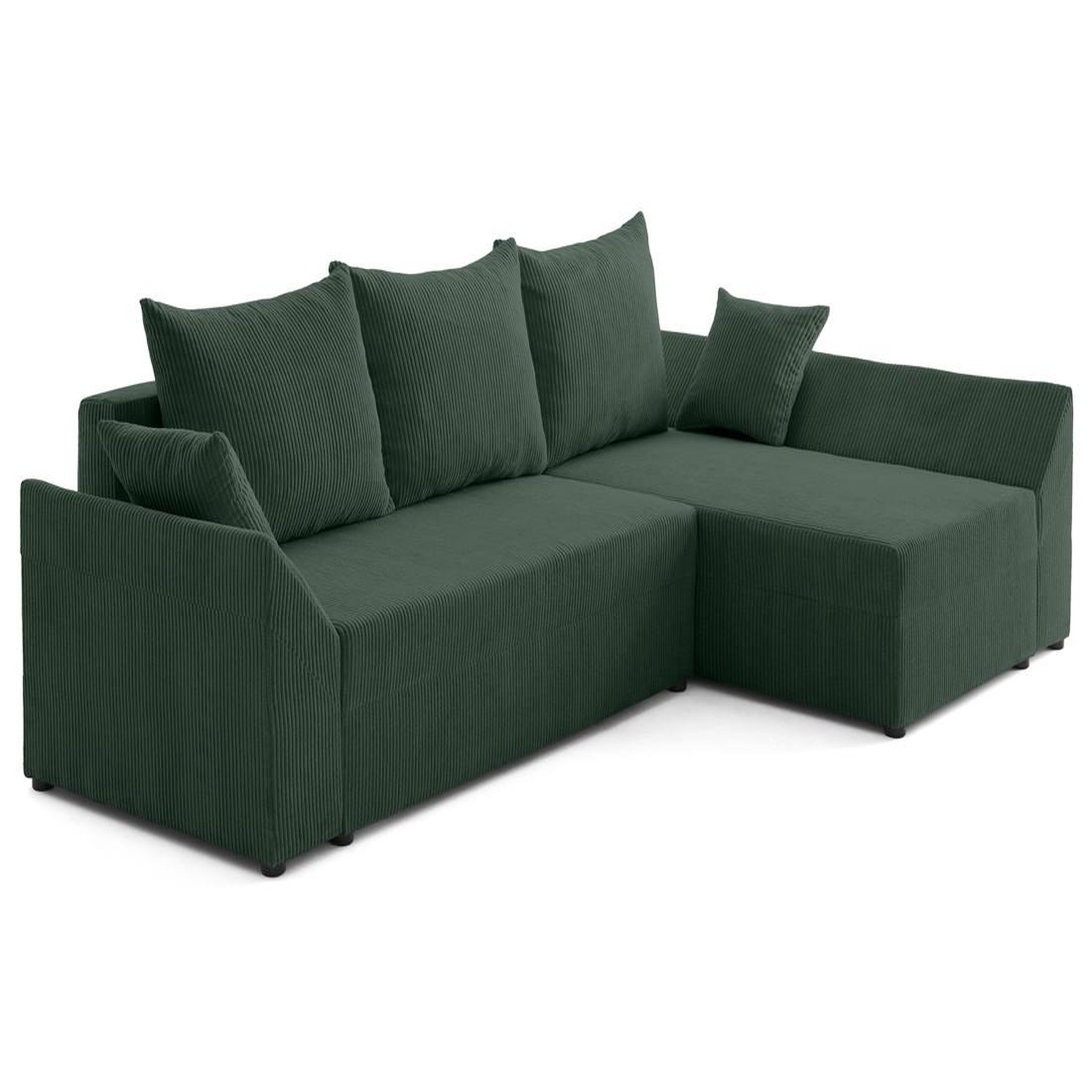 Voir la diapositive 6 : BEST MOBILIER Mike - canapé d'angle réversible - 4 places - convertible avec coffre - en velours côtelé