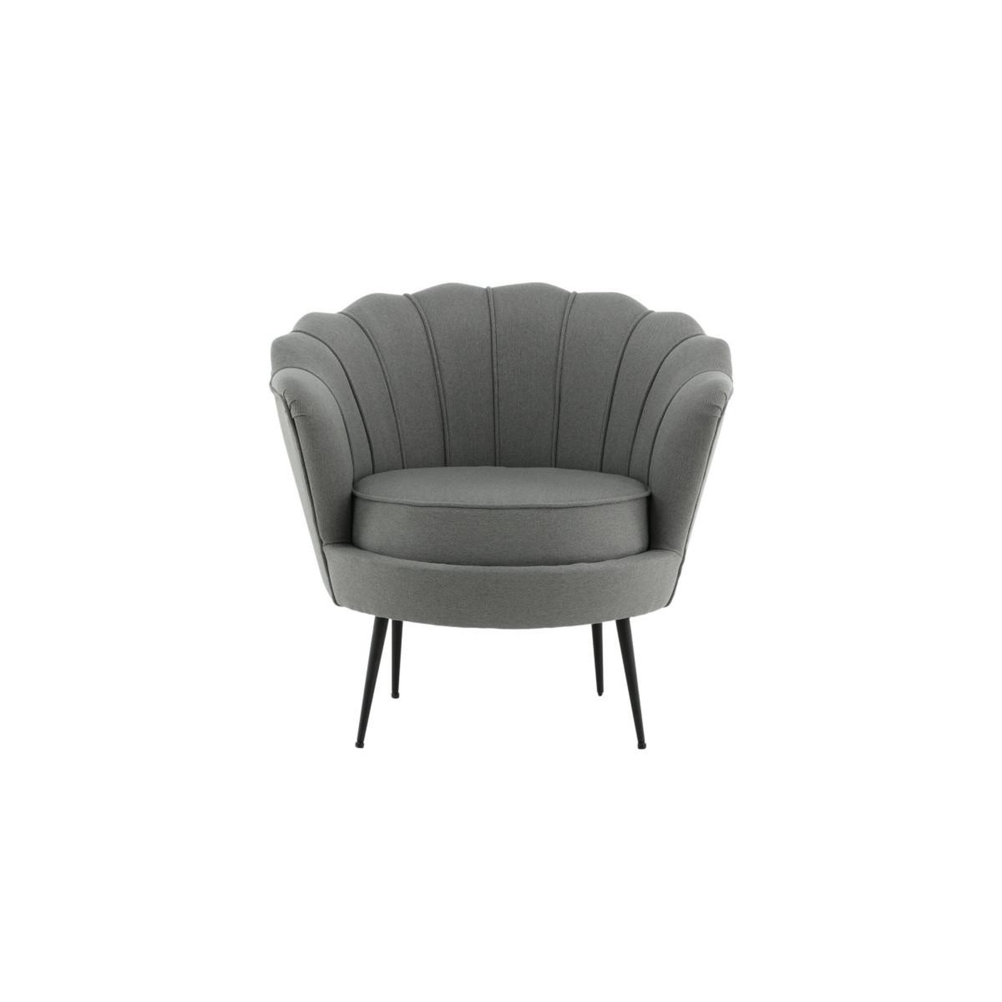 Voir la diapositive 4 : Paris Prix Fauteuil coquillage en tissu  calais  83cm gris