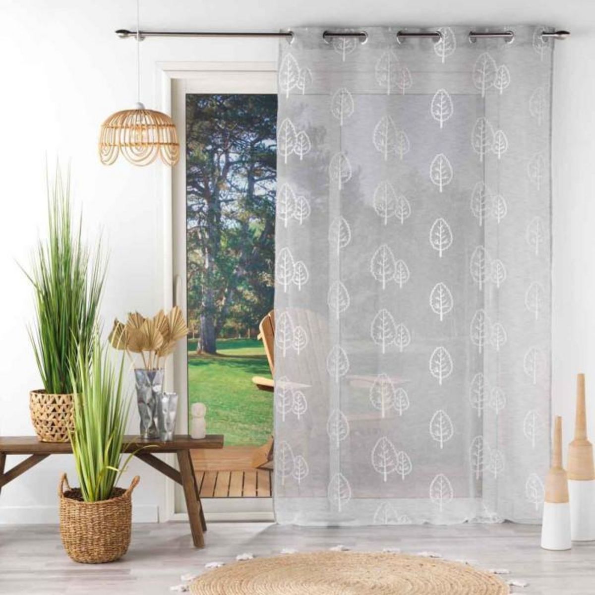 Paris Prix Rideau Voilage à Œillets  Sonata  140x240cm Gris