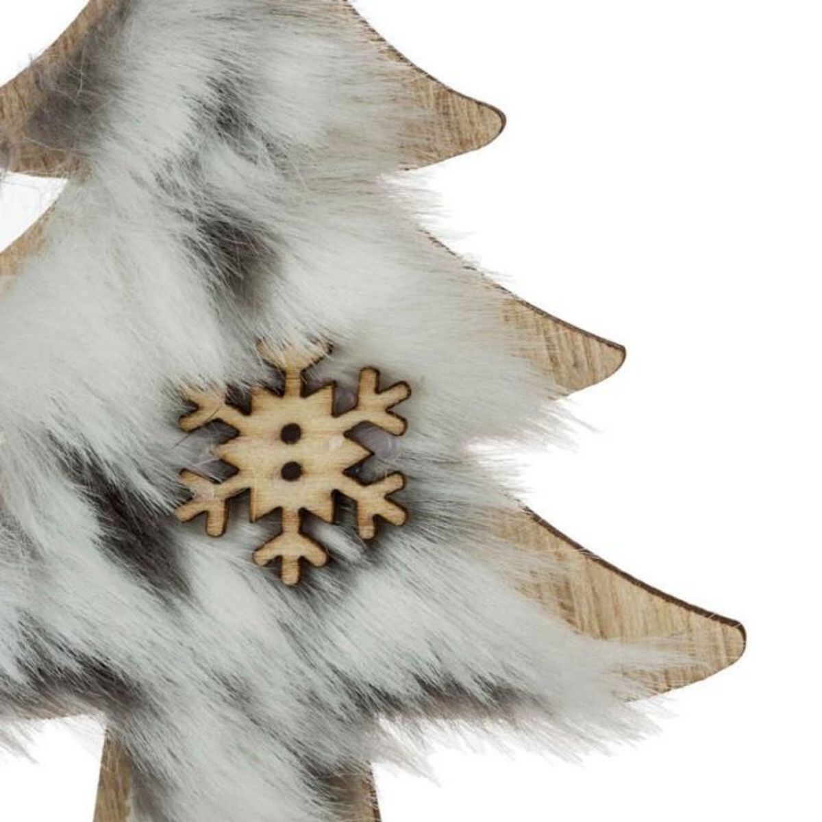 FEERIC LIGHT & CHRISTMAS Sujet de Noël 3 Formes  Bois  22cm Gris & Beige