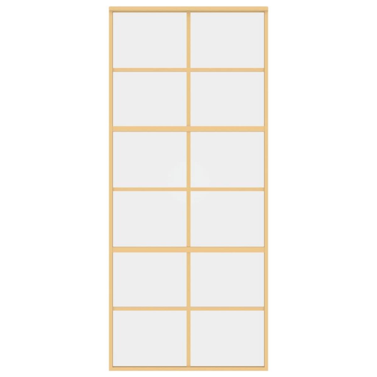 VIDAXL Porte coulissante dore 90x205 cm verre ESG clair et aluminium