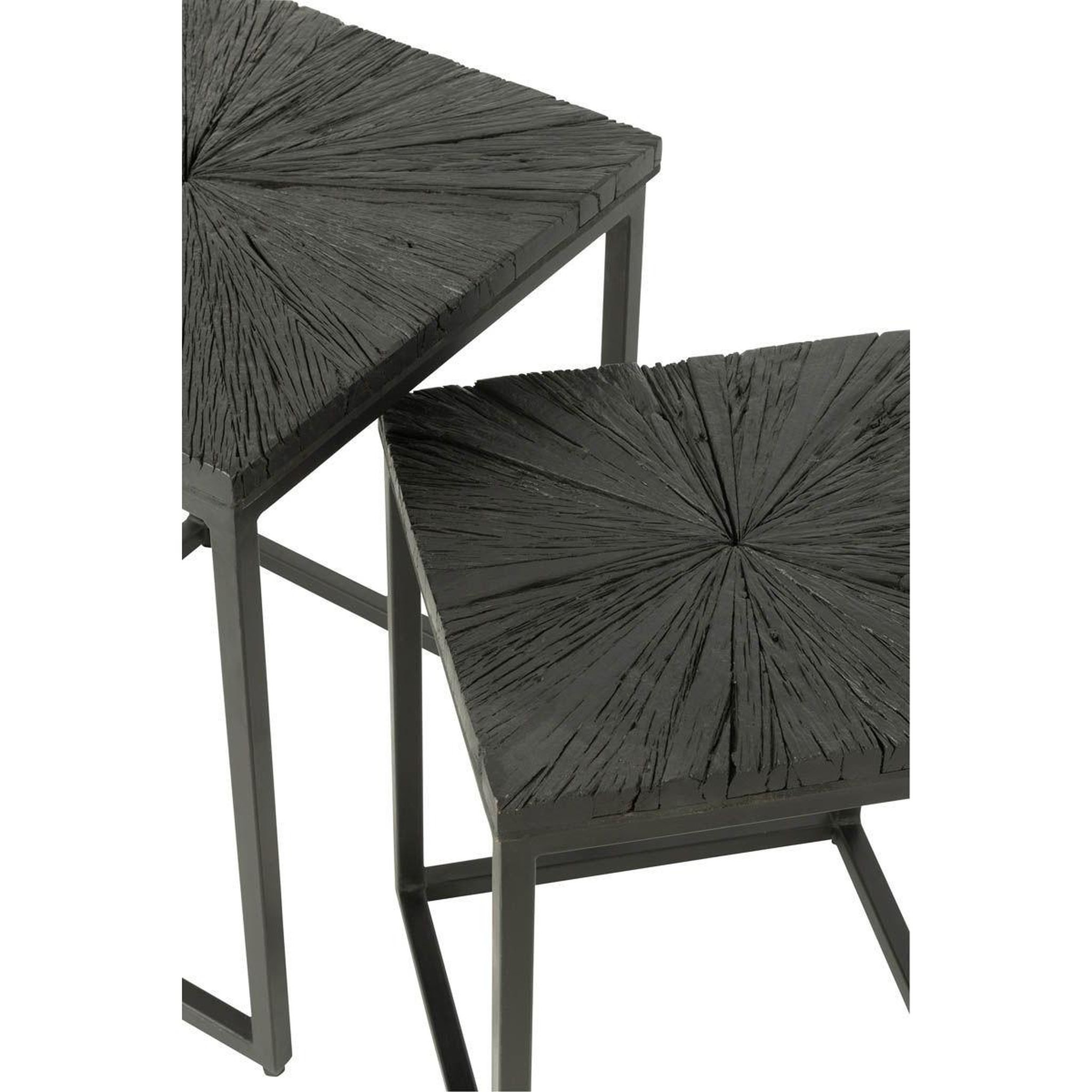 Voir la diapositive 6 : J-LINE Lot de 2 tables d'appoint gigognes  shanil  53cm noir