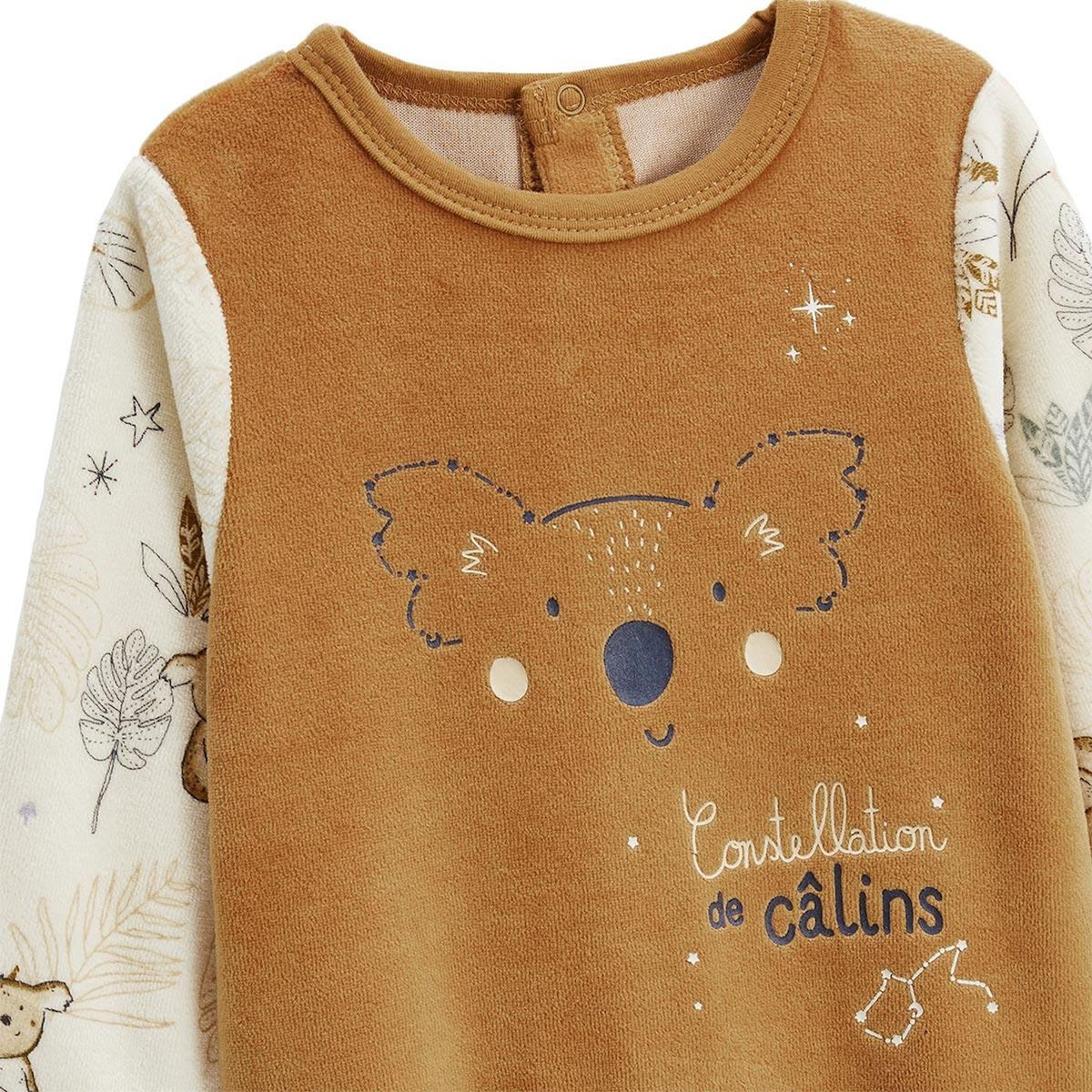 Petit Béguin Lot de 2 pyjamas bébé en velours Constellation